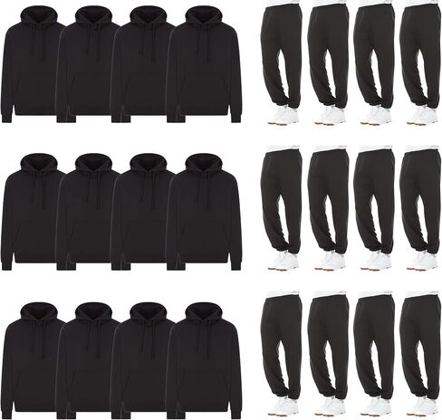 BILLIONHATS 24 Pack of 12 Mens Jogger Pants and 12 Hoodies, Bulk Wholesale Popular Donation Charities Events in Saudi Arabia