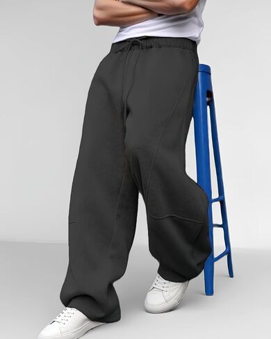 Men’s Baggy Sweatpants Wide Leg with Drawstring Waist, Relaxed Lounge Joggers with Deep Pockets Comfy Fleece in Saudi Arabia