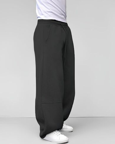 Men’s Baggy Sweatpants Wide Leg with Drawstring Waist, Relaxed Lounge Joggers with Deep Pockets Comfy Fleece in Saudi Arabia
