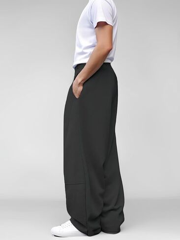 Men’s Baggy Sweatpants Wide Leg with Drawstring Waist, Relaxed Lounge Joggers with Deep Pockets Comfy Fleece in Saudi Arabia