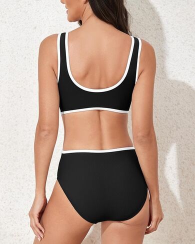 One Piece Swimsuit for Women Tummy Control Bathing Suit Cutout Sport Swimwear Round Neck in Saudi Arabia