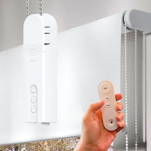 برنامج تشغيل الظل الذكي Aura Roller وجهاز التحكم عن بعد ودونجل WiFi | أتمتة الستائر الموجودة | غطاء نافذة مطرز متوافق حتى 4x5 قدم | بطارية قابلة للشحن | تحديد الجداول | التحكم الصوتي بدون استخدام اليدين in Saudi Arabia