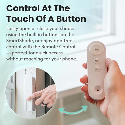 برنامج تشغيل الظل الذكي Aura Roller وجهاز التحكم عن بعد ودونجل WiFi | أتمتة الستائر الموجودة | غطاء نافذة مطرز متوافق حتى 4x5 قدم | بطارية قابلة للشحن | تحديد الجداول | التحكم الصوتي بدون استخدام اليدين in Saudi Arabia