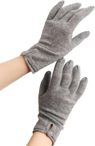 100% Pure Cashmere Knit Touchscreen Gloves for Women Elegant Bow Full Finger Soft Warm Winter in Saudi Arabia