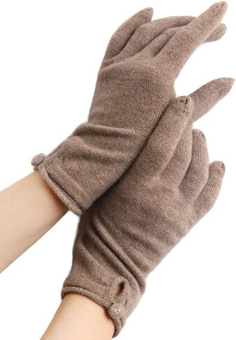 100% Pure Cashmere Knit Touchscreen Gloves for Women Elegant Bow Full Finger Soft Warm Winter in Saudi Arabia