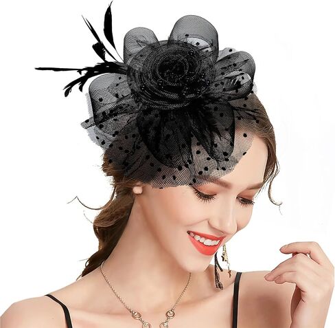 Fascinators for Women, Derby Hats for Lady Tea Party Tea Party Hat for Church Wedding Cocktail in Kuwait
