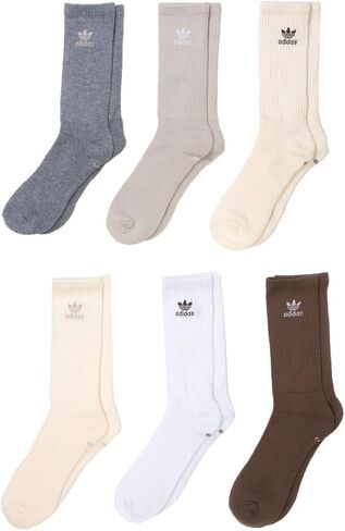جوارب ADIDAS Originals Trefoil للرجال مكونة من 6 قطع، مجموعة بنية، مقاس متوسط in Saudi Arabia