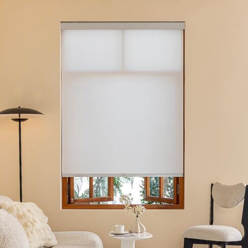 Free Stop Cordless Roller Shades Semi-Opaque Blackout Blinds for Windows Room Darkening Rolled Up and Down Shades, UV Protection Window Shades Door Blinds for Home and Office (35“ W x 72" H, White) in Saudi Arabia