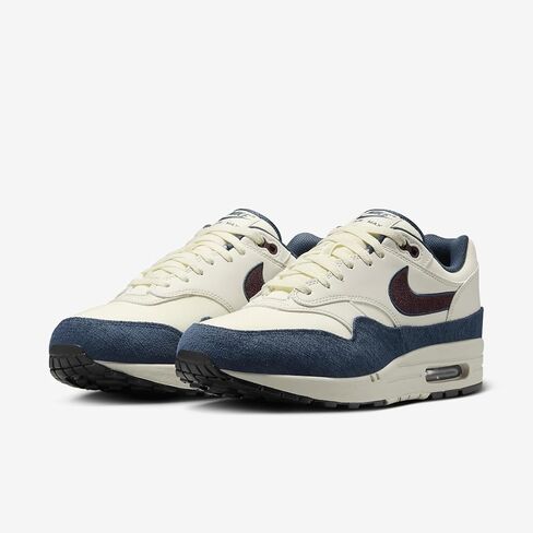 حذاء Nike Air Max 1 للرجال من حليب جوز الهند/كحلي أرموري/بني أوريوود فاتح/بورجوندي كراش مقاس 9.5 in Kuwait