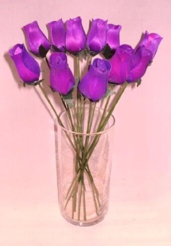 24 Realistic Small Bud Wooden Red Roses (RED, 1) in Kuwait