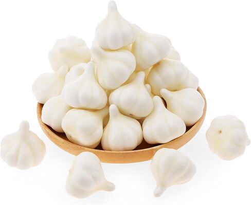 Folmywy 30 Pcs Fake Garlic Vegetable Lifelike Artificial Garlics Decoration White Simulation Foam Vegetables Model for Cabinet Display Autumn Halloween Home Tabletop Kitchen Decor in Saudi Arabia