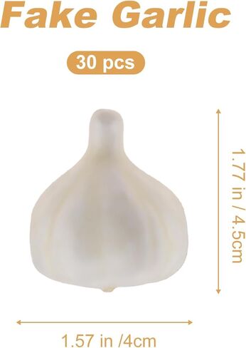 Folmywy 30 Pcs Fake Garlic Vegetable Lifelike Artificial Garlics Decoration White Simulation Foam Vegetables Model for Cabinet Display Autumn Halloween Home Tabletop Kitchen Decor in Saudi Arabia