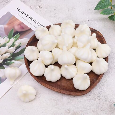 Folmywy 30 Pcs Fake Garlic Vegetable Lifelike Artificial Garlics Decoration White Simulation Foam Vegetables Model for Cabinet Display Autumn Halloween Home Tabletop Kitchen Decor in Saudi Arabia