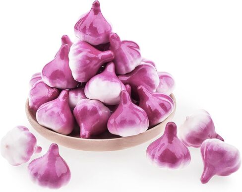 Folmywy 30 Pcs Fake Garlic Vegetable Lifelike Artificial Garlics Decoration White Simulation Foam Vegetables Model for Cabinet Display Autumn Halloween Home Tabletop Kitchen Decor in Saudi Arabia