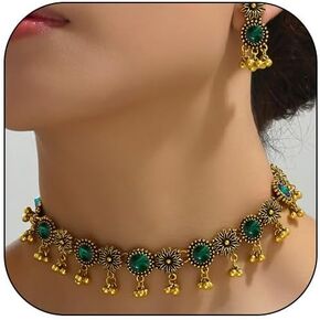 مجموعات المجوهرات الهندية للنساء مجموعة مجوهرات ذهبية لذيذة مجموعة قلادة هندية عتيقة قلادة قلادة هندية مجوهرات هندية لحفلات الزفاف in Kuwait