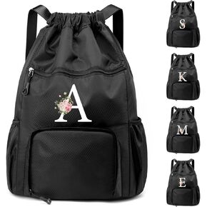 Black Drawstring Bag With Shoe Compartment Gym Backpack Waterproof Oxford Fabric Swim Bags Wet Dry Separation Pocket in Kuwait