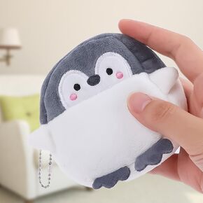 Women's Cute Coin Wallet Cartoon Soft Plush Small Bag for Women Penguin Animal Zippper Money Card Purses Cases in Saudi Arabia
