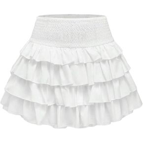 SHENHE Women's Y2K Tiered Layer Skirt High Waist Leopard Ruffle Mini Skirt Cake Skirt in Kuwait