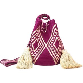 WAYUU bag mochila for women, original bolsa tejida colombiana authentic crochet pattern Fairtrade Gift from Colombia in Kuwait