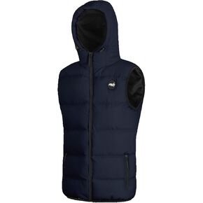 Mens Lightweight Puffer Vest with Hood Sleeveless Winter Jacket Water-Resistant Down Alternative in Saudi Arabia