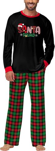 Men Christmas Pajamas Set 2 Piece Long Sleeve Xmas Shirt and Pants in Kuwait