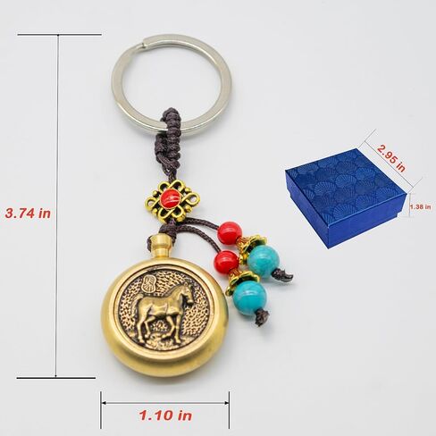 تدور النحاس خمر للفوز Keychain.12 زودياك و فنغ شوي الثروة سبينر تململ للكازينو وفتحات واليانصيب هدية حظا سعيدا in Kuwait