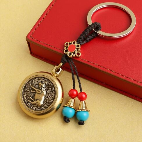 تدور النحاس خمر للفوز Keychain.12 زودياك و فنغ شوي الثروة سبينر تململ للكازينو وفتحات واليانصيب هدية حظا سعيدا in Kuwait