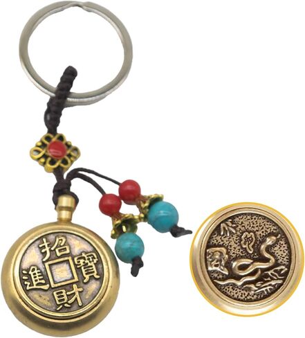 تدور النحاس خمر للفوز Keychain.12 زودياك و فنغ شوي الثروة سبينر تململ للكازينو وفتحات واليانصيب هدية حظا سعيدا in Kuwait