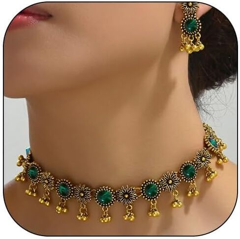 مجموعات المجوهرات الهندية للنساء مجموعة مجوهرات ذهبية لذيذة مجموعة قلادة هندية عتيقة قلادة قلادة هندية مجوهرات هندية لحفلات الزفاف in Kuwait