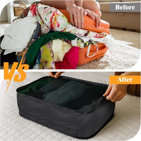 12 Pcs Packing Cubes for Suitcase Travel Luggage Bags Bulk Mesh Organizer Set for Hiking Camping Backpacking Clothes Accessories in Saudi Arabia