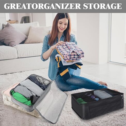 12 Pcs Packing Cubes for Suitcase Travel Luggage Bags Bulk Mesh Organizer Set for Hiking Camping Backpacking Clothes Accessories in Saudi Arabia