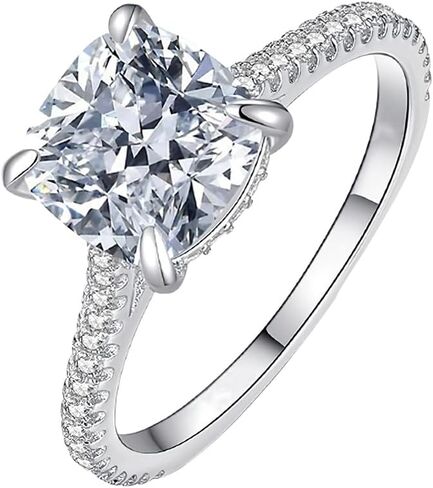 1pc Square 3 Carats Zircons Wedding Rings Unique Gorgeous Eternity Festival For Women Wedding Copper Ring Fine Jewelry Gift in Saudi Arabia