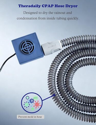 مجفف خرطوم CPAP مع مفتاح تشغيل/إيقاف لأنابيب الماكينة Resmed Airsense 10 11، مروحة منفاخ منظف Cpap، مجموعة تنظيف أنبوب Cpap تساعد على خرطوم التجفيف السريع، مستلزمات Cpap in Kuwait