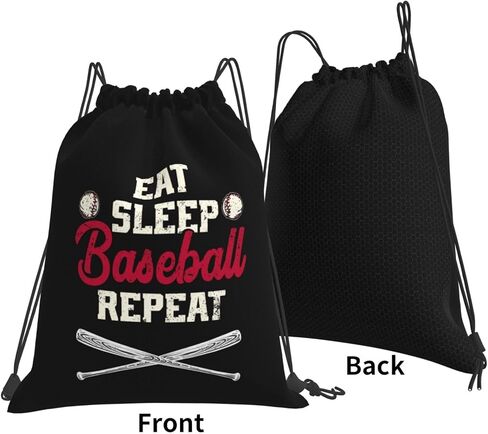 Eat Sleep Baseball Repeat Unisex Drawstring Backpack Bag Sport Gym Swim Travel Sackpack in Saudi Arabia