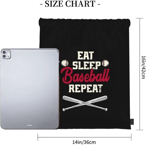 Eat Sleep Baseball Repeat Unisex Drawstring Backpack Bag Sport Gym Swim Travel Sackpack in Saudi Arabia