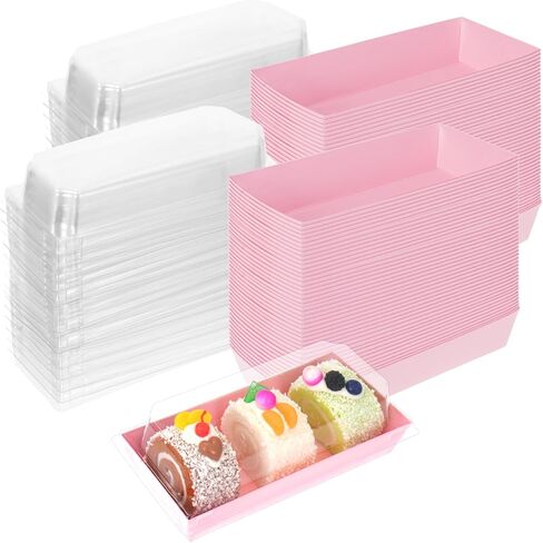 100 Pack Paper Charcuterie Boxes with Clear Lids, Disposable Kraft Sandwich Boxes Food Containers for Bakery, Desserts, Sushi, Strawberries, Cookies, Cookies, Hamburgers (White) in Kuwait