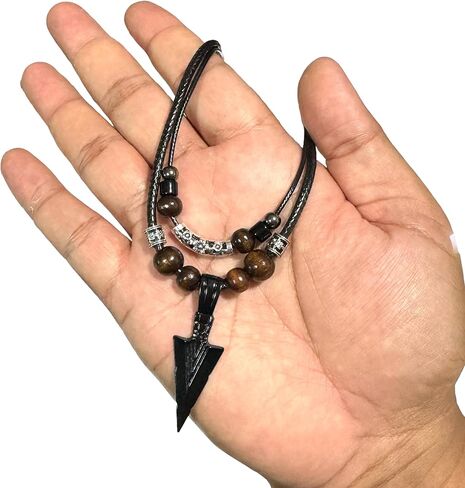 Stainless Steel Pendant Double Layer Necklace For Mens Cool Spearpoint Arrowhead Pendant Chain Necklace in Saudi Arabia