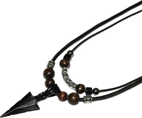 Stainless Steel Pendant Double Layer Necklace For Mens Cool Spearpoint Arrowhead Pendant Chain Necklace in Saudi Arabia