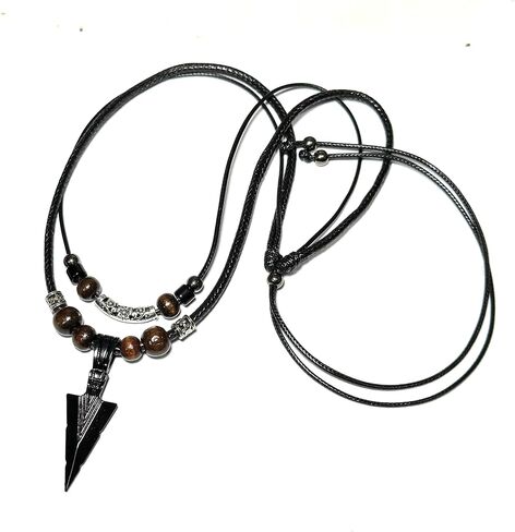 Stainless Steel Pendant Double Layer Necklace For Mens Cool Spearpoint Arrowhead Pendant Chain Necklace in Saudi Arabia