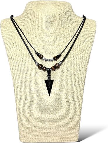 Stainless Steel Pendant Double Layer Necklace For Mens Cool Spearpoint Arrowhead Pendant Chain Necklace in Saudi Arabia