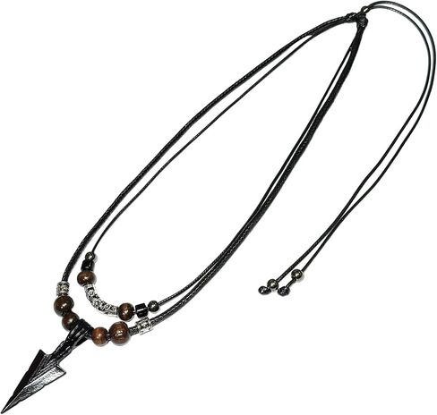 Stainless Steel Pendant Double Layer Necklace For Mens Cool Spearpoint Arrowhead Pendant Chain Necklace in Saudi Arabia