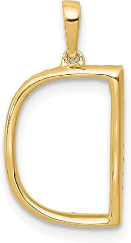 14K Diamond Letter D Initial Charm Pendant (Length 14.64mm Width 10.05 mm) in Saudi Arabia