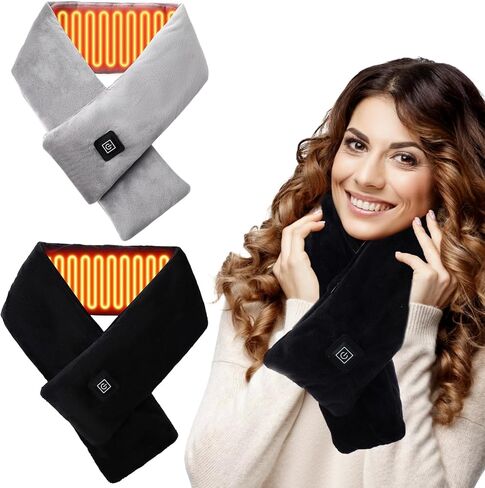 2 Pack Heated Scarf Rechargeable Neck Warmer 3 Temp Setting for Mom Dad Christmas Winter Gift No Battery Bank in Saudi Arabia