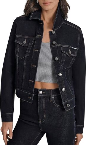 DKNY womens Denim Jacket With Chest Pockets in Saudi Arabia