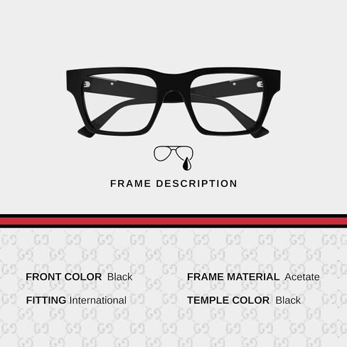 غوتشي GG1889O نظارة طبية بلوحة معدنية وشعار حروف مربعة الشكل مع مجموعة نظارات فاخرة من eSHADES in Saudi Arabia