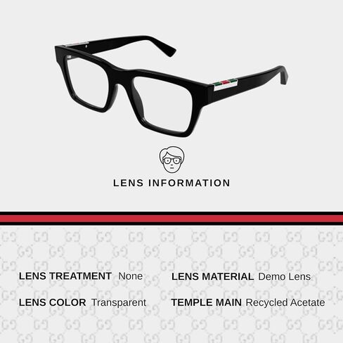 غوتشي GG1889O نظارة طبية بلوحة معدنية وشعار حروف مربعة الشكل مع مجموعة نظارات فاخرة من eSHADES in Saudi Arabia