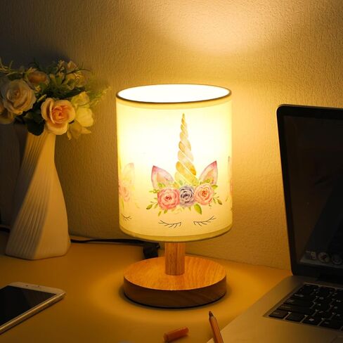 VIHOSE Roaring Dinosaur Kids Table Lamp for Bedroom Kids Bedside Lamp with Linen Wooden Nightstand Cartoon Nursery Lampshade for Girls Boys Living Room in Saudi Arabia