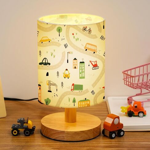 VIHOSE Roaring Dinosaur Kids Table Lamp for Bedroom Kids Bedside Lamp with Linen Wooden Nightstand Cartoon Nursery Lampshade for Girls Boys Living Room in Saudi Arabia