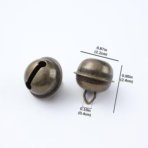 40pcs Vintage Bronze Jingle Bells for Crafts,Iron Wire Round Bell,Antique DIY Bells for Christmas Tree Crafts Decoration in Saudi Arabia