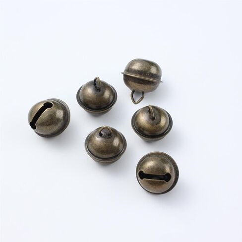 40pcs Vintage Bronze Jingle Bells for Crafts,Iron Wire Round Bell,Antique DIY Bells for Christmas Tree Crafts Decoration in Saudi Arabia